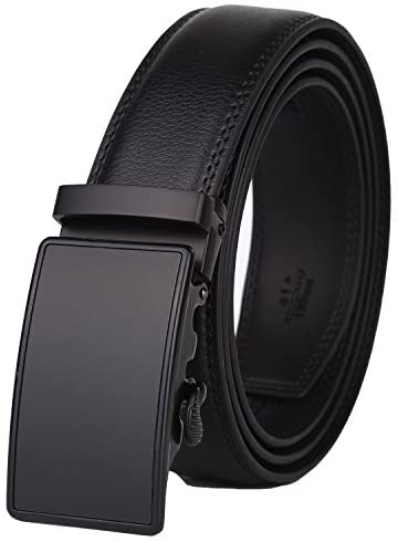 Lavemi Men's Real Leather Ratchet Dress Belt with Automatic Buckle,Elegant Gift Box