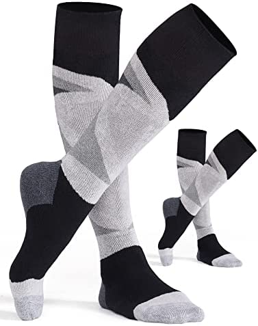 CS CELERSPORT 2/3 Pack Women's Ski Socks with Full Cushion, Wool Winter Warm Socks for Skiing Snowboarding