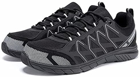 ikunka Mens Steel Toe Shoes Lightweight Work Safety Athletic Sneakers Puncture Proof Industrial & Construction Shoes