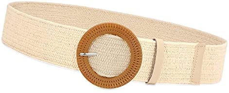 Fashion Wide Straw Woven Elastic Stretch Waist Band Belt Summer Bohemian Ladies Beach Dress Belts