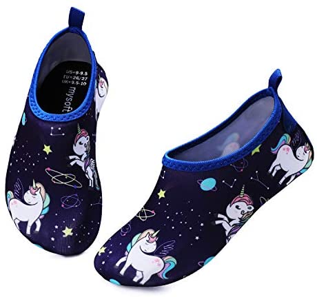 mysoft Kids Water Shoes Quick Dry Non-Slip Toddler Water Skin Barefoot Sports Swimming Beach Pool Shoes for Boys & Girls