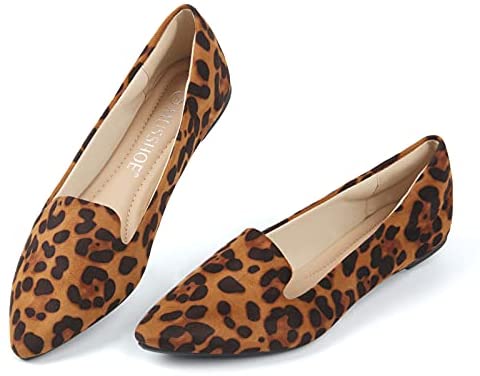 MUSSHOE Ballet Flats for Women Comfortable Women's Flats Memory Foam Slip on Pointed Toe Flats Shoes Women