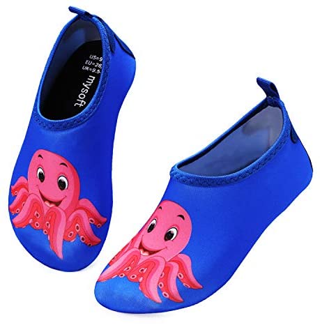 mysoft Kids Water Shoes Quick Dry Non-Slip Toddler Water Skin Barefoot Sports Swimming Beach Pool Shoes for Boys & Girls