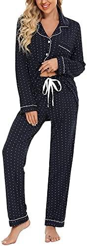 Pajamas Women's Long Sleeve Sleepwear Button Down Pj Sets Soft Loungewear Pajama Set for Women S-XXL