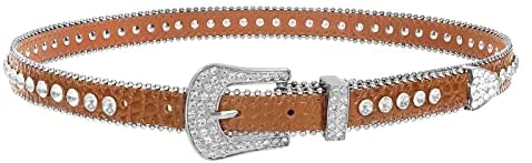 Women Skinny Rhinestone Belt For Jeans Thin Leather Waist Belts With Boho Jewelry Buckle