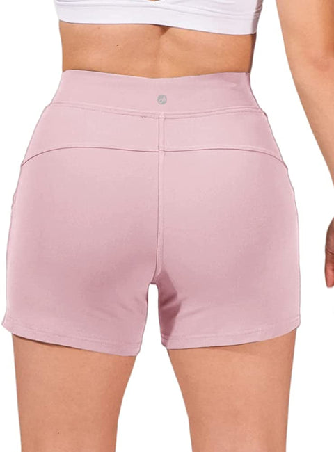 Womens Stretch Running Workout Yoga Shorts Slim Athletic Summer Dolphin Shorts with Pockets