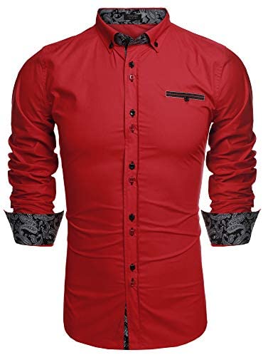 Men's Dress Shirt Long Sleeve Casual Button Down Shirts