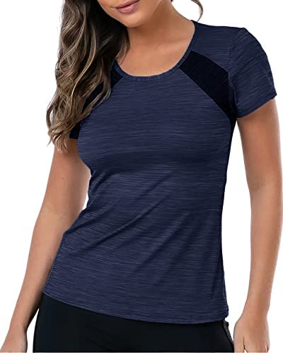 Womens Workout Short Sleeve T Shirts Smoothy Quick Dry Running Tennis Shirt Tops