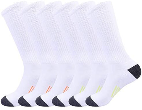 Mens Athletic Crew Socks for Men Cushion Casual Sports Workout Sock 6 Pack