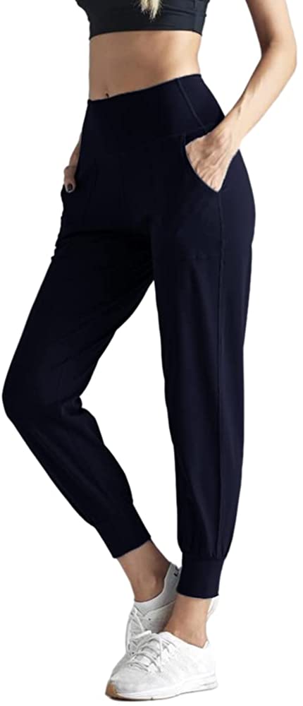 Womens High Waisted Joggers with Pockets Tummy Control Yoga Pants Athletic Workout Running Pants