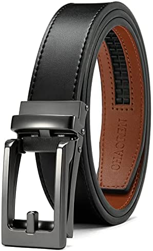 Kids Belts for Boys, Chaoren Leather Ratchet Belt 1.25" Comfort with Click Buckle, Adjustable Trim to Fit
