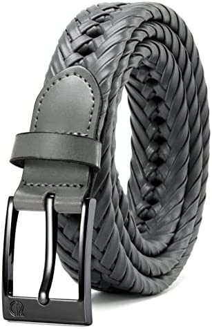 Mens Braided Belt, Braided Leather Belts for Men 1 1/8", CHAOREN Woven Belt Dress and Casual in Gift Box