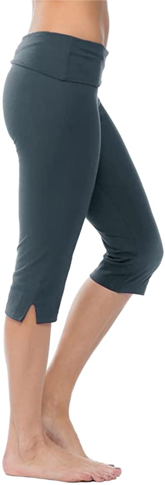 Women's Casual High Waisted Tummy Control Capri Leggings Workout Running Cycling Tights Yoga Pants