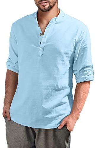 Mens Long Sleeve Henley Shirt