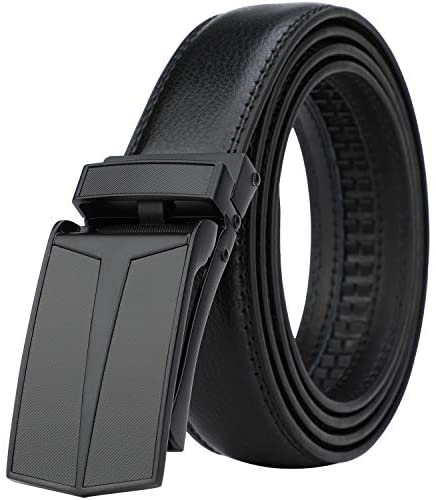HIMI Men's Comfort Genuine Leather Ratchet Dress Belt with Automatic Click Buckle