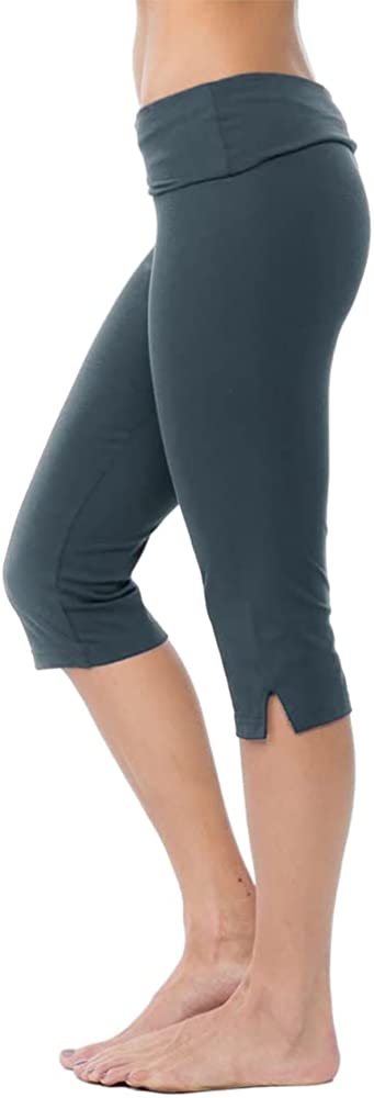 Women's Casual High Waisted Tummy Control Capri Leggings Workout Running Cycling Tights Yoga Pants