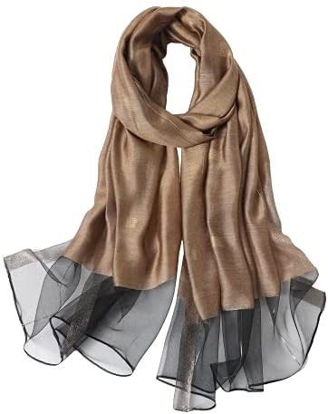 WINCESS YU Long Silk Scarf Women Lightweight Fashion Pashmina Shawls and Wraps Large Satin Scarf for Spring Fall Winter