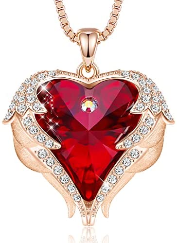 Angel Wing Love Heart Necklaces for Women