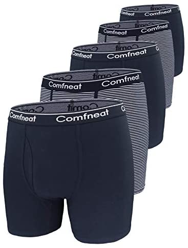 Men's 5-Pack Big & Tall 3XL-7XL Boxer Briefs Cotton Spandex Underwear with Fly