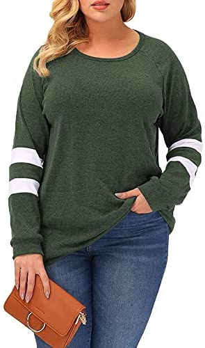 Plus Size Tunic Tops for Women Long Sleeve Fall Crewneck Tunics Sweatshirts to Wear with Leggings