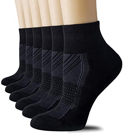 CelerSport 6 Pairs Women's Running Ankle Socks Athletic Sport Socks Cushioned