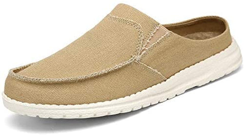 Mishansha Mens Canvas Mules Comfort House Slippers Lightweight Slip on Walking Shoes Casual Loafers