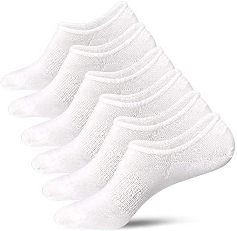 Men's 6 Pairs Cotton No Show Socks Heel Non Slip for Slip On Sneaker Loafer