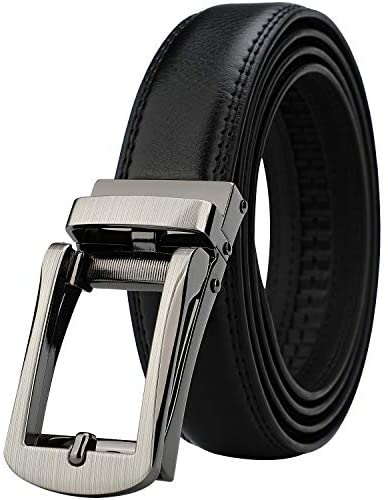 HIMI Men's Comfort Genuine Leather Ratchet Dress Belt with Automatic Click Buckle