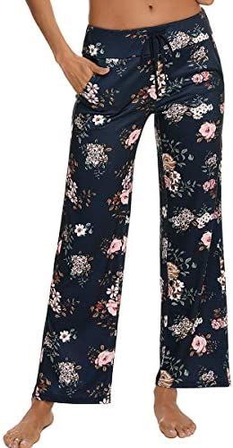 Pajama Pants for Women High Waist Yoga Pants Drawstring Palazzo Lounge Pants Wide Leg Sleep Bottoms S-XXL