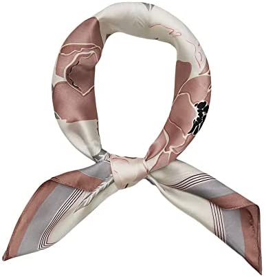 FONYVE Satin Silk Square Scarfs for Women Hair Scarves and Wraps Headscarf for Sleeping 27.5 × 27.5 inches