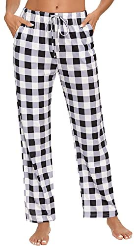 Pajama Pants for Women High Waist Yoga Pants Drawstring Palazzo Lounge Pants Wide Leg Sleep Bottoms S-XXL