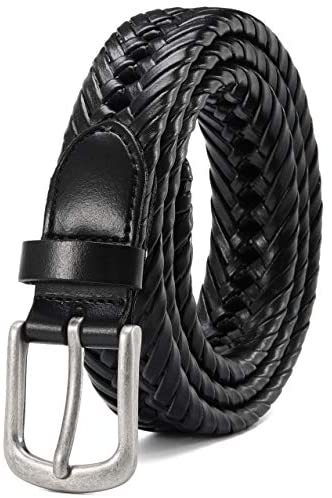 Mens Braided Belt, Braided Leather Belts for Men 1 1/8", CHAOREN Woven Belt Dress and Casual in Gift Box