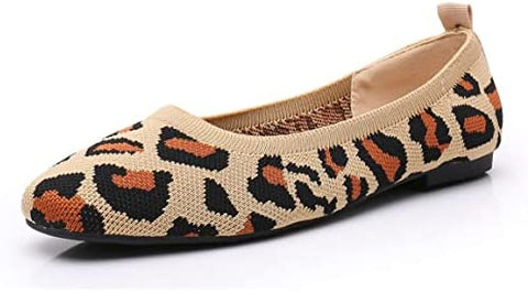 VenusCelia Women's Flexible Knit Flat Shoe