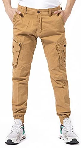 DGWZ Mens Casual Work Pants Outdoor Hiking Joggers Tapered Cotton Slim Fit Cargo Pants for Men