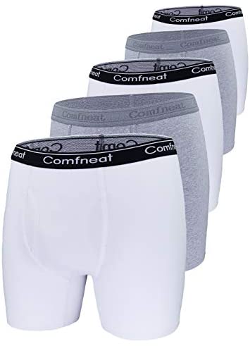 Men's 5-Pack Big & Tall 3XL-7XL Boxer Briefs Cotton Spandex Underwear with Fly