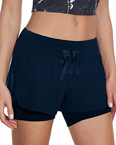 2 in 1 Drawsting Running Shorts
