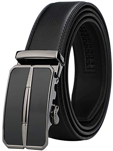 Lavemi Men's Real Leather Ratchet Dress Belt with Automatic Buckle,Elegant Gift Box