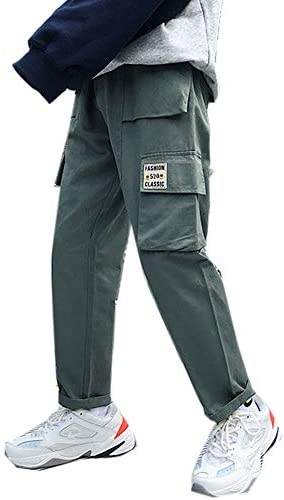 Men's Solid Loose Straight Leg Elastic Waist Outdoor Ankle Jogger Pants
