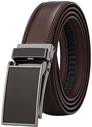 HIMI Men's Comfort Genuine Leather Ratchet Dress Belt with Automatic Click Buckle