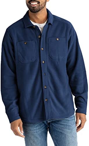 Zwurew Men's Winter Coats Warm Sherpa Fleece Jacket Casual Turn Down Collar Button Outwear Lightweight Soft Coat with Pockets