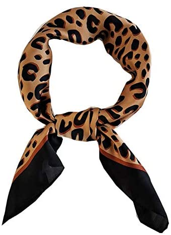 FONYVE Silk Feeling Scarf Medium Square Satin Head Scarf for Women 27.5 × 27.5 inches