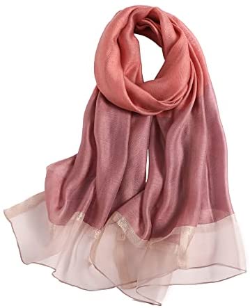 WINCESS YU Long Silk Scarf Women Fashion Pashmina Shawls and Waps for Weddings Satin Scarf for Fall Winter