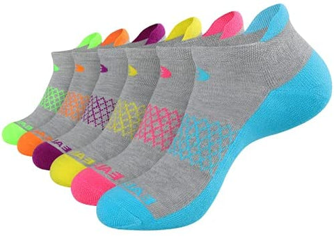 Womens Ankle Socks 6 Pairs Running Athletic Cushioned Sole Socks With Tab