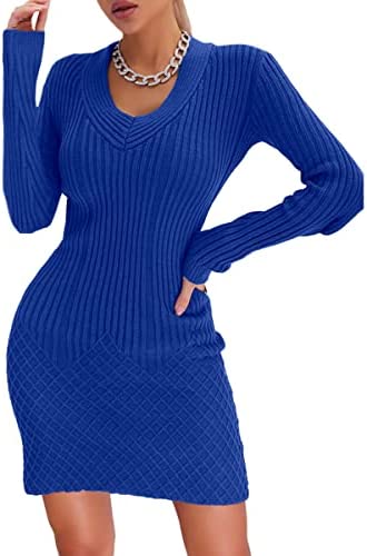 women's Waffle Tunic Knitted Sweater Dress