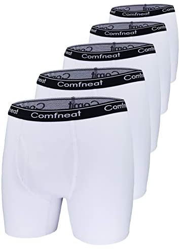 Men's 5-Pack Big & Tall 3XL-7XL Boxer Briefs Cotton Spandex Underwear with Fly