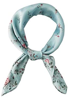 FONYVE Silk Feeling Scarf Medium Square Satin Head Scarf for Women 27.5 × 27.5 inches