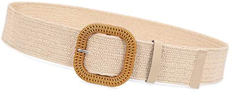Fashion Wide Straw Woven Elastic Stretch Waist Band Belt Summer Bohemian Ladies Beach Dress Belts