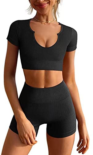 Women's  High Waist Sports Shorts Sets