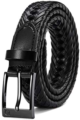 Mens Braided Belt, Braided Leather Belts for Men 1 1/8", CHAOREN Woven Belt Dress and Casual in Gift Box