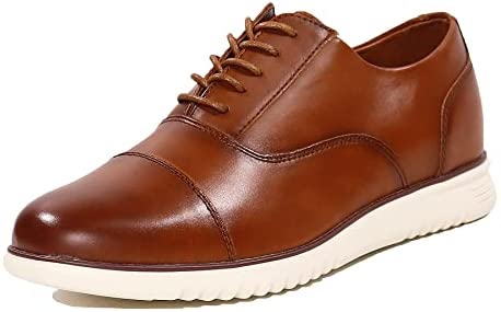 EETTARO Men's Modern Cap Toe Oxford Dress Shoes Classic Formal Business Lace Up Wingtip Shoe